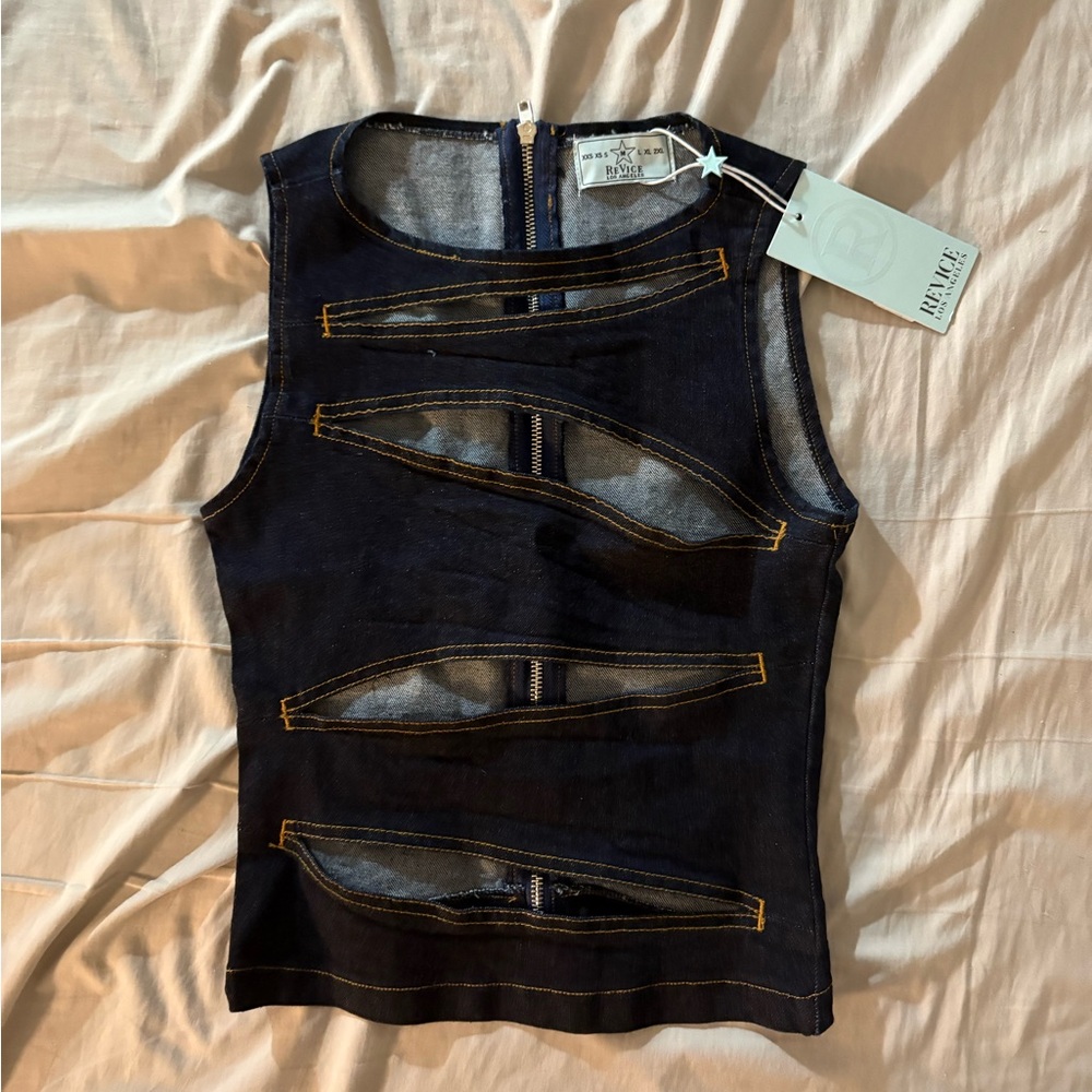 REVICE Tokyo Denim Crop Top
